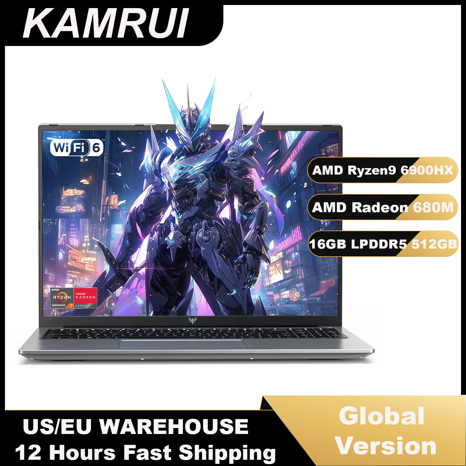 Pc Gaming Dell - KAMRUI 16-Zoll-Laptop AMD Ryzen 9 6900HX