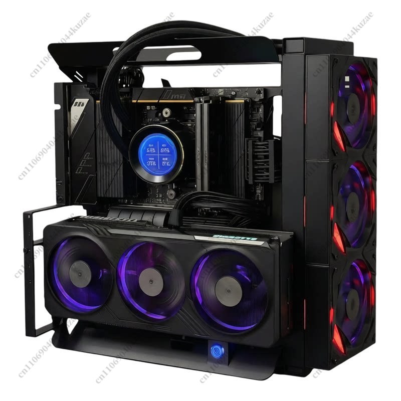 Gpu Vertical Mount - Open-Frame-Computergehäuse, Unterstützt 240/360 Wasser- & Luftkühlung,