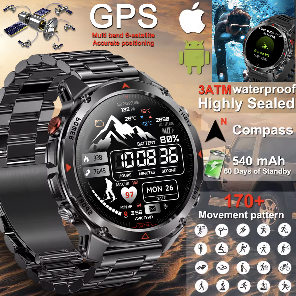 High Refresh Monitor - Abenteuer GPS SmartWatch Integriertes Multiband 6-Satellit