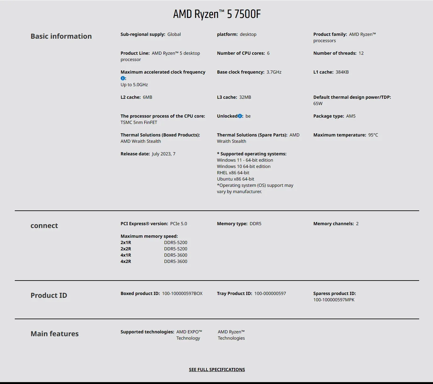 AMD Ryzen 5 7500F AM5 5nm Gami – Pc Gaming Amd Ryzen 5 Bewertung und Preis