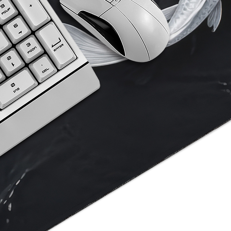 Schwarz-Weißes Koi-Mauspad Gam – Pc Gaming White Bewertung und Preis